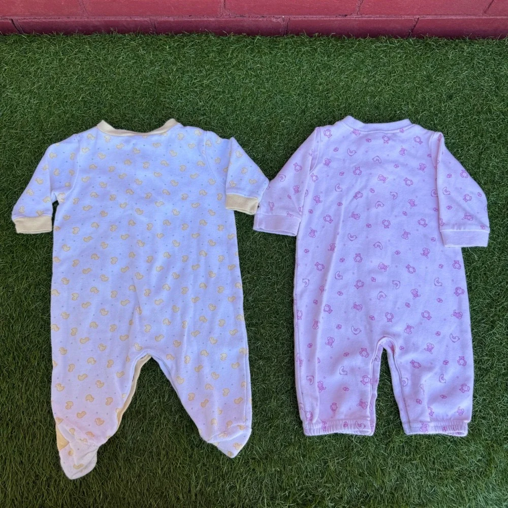 Little Me Sleepers Duck Bunny Footed Pajamas Sleepers Rompers Inafnt Size 3M‎